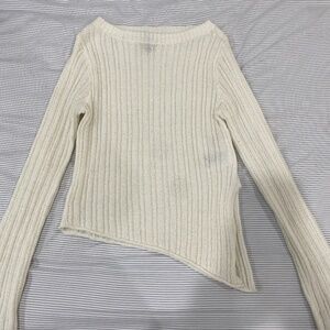 H&M Ribbed Knit Asymmetrical Sweater